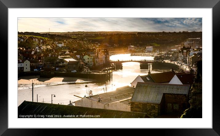 Whitby Town River Esk. Framed Mounted Print by Craig Yates
