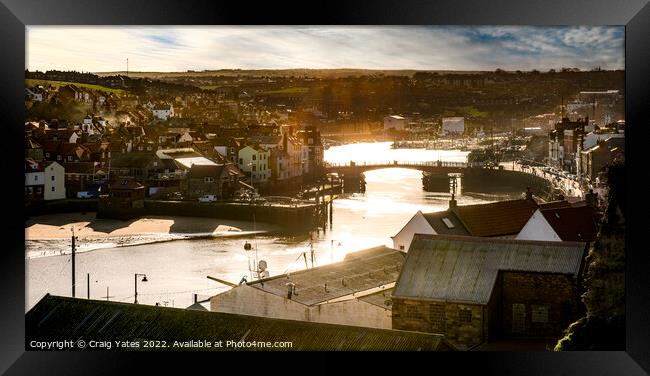 Whitby Town River Esk. Framed Print by Craig Yates