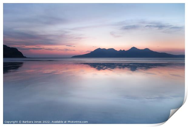 Isle of Eigg, Laig Bay Sunset Afterglow, Scotland. Print by Barbara Jones