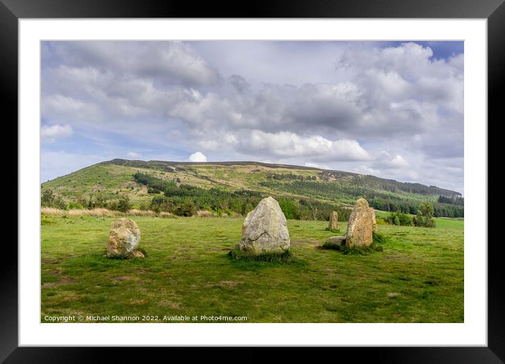Stone Circle at Lordstones Country Park Framed Mounted Print by Michael Shannon