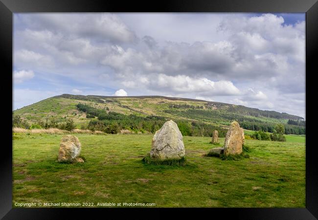 Stone Circle at Lordstones Country Park Framed Print by Michael Shannon