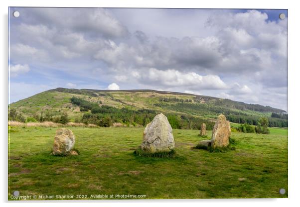 Stone Circle at Lordstones Country Park Acrylic by Michael Shannon