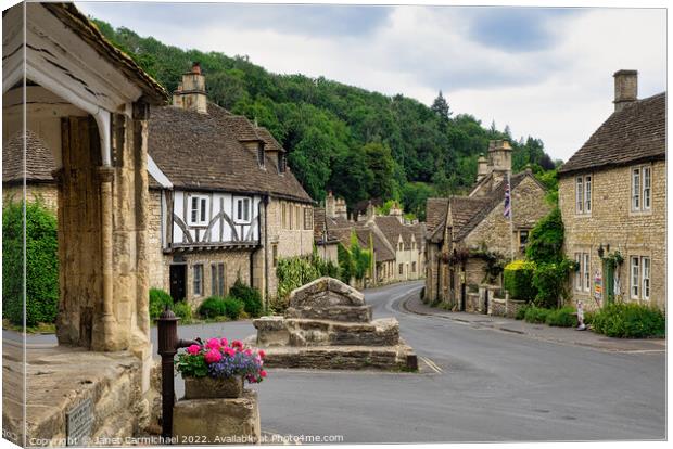 Discover the Historic Charm of Castle Combe Canvas Print by Janet Carmichael