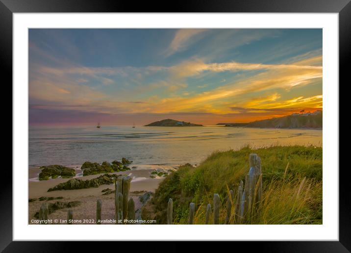 Majestic Sunset over Burgh Island Framed Mounted Print by Ian Stone