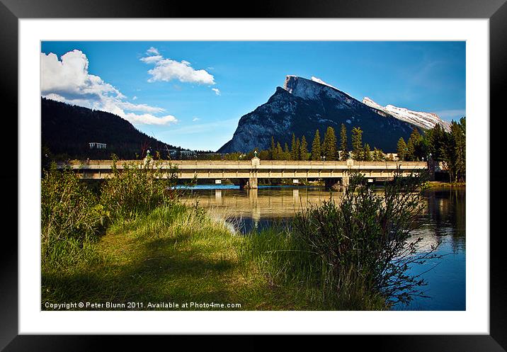 Rocky Mountain River Bridge Framed Mounted Print by Peter Blunn