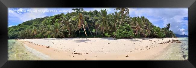 Stunning high resolution beach panorama taken on t Framed Print by Michael Piepgras