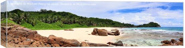 Stunning high resolution beach panorama - Seychell Canvas Print by Michael Piepgras