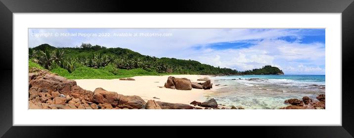 Stunning high resolution beach panorama - Seychell Framed Mounted Print by Michael Piepgras