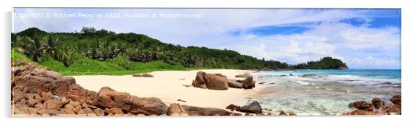 Stunning high resolution beach panorama - Seychell Acrylic by Michael Piepgras