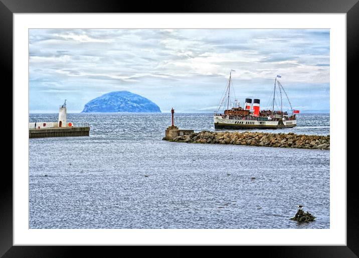  PS Waverley about to berth at Girvan, Ayrshire Framed Mounted Print by Allan Durward Photography