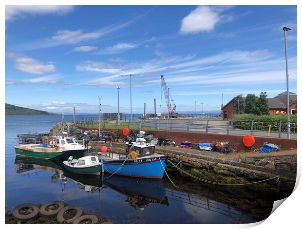 Boats in the Harbour  Print by Paddy 