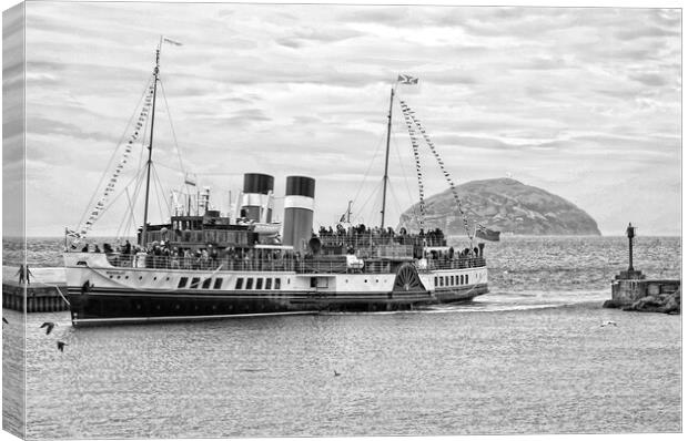 PS Waverley entering Girvan harbour. Abstract  Canvas Print by Allan Durward Photography