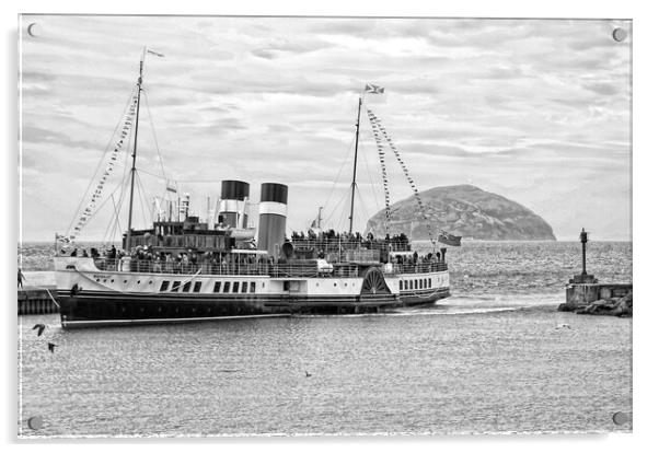 PS Waverley entering Girvan harbour. Abstract  Acrylic by Allan Durward Photography