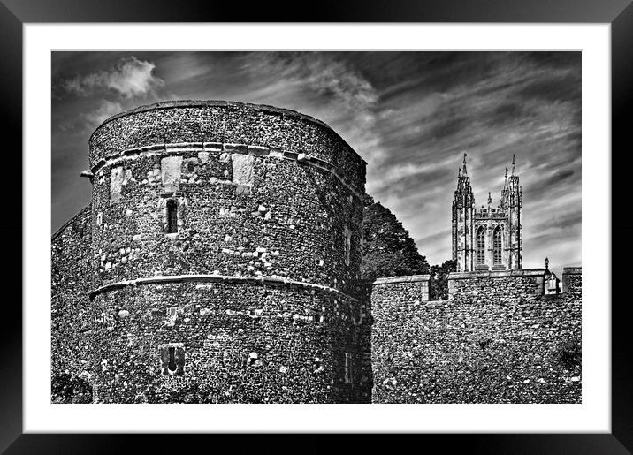 Canterbury Cathedral and City Wall Framed Mounted Print by Darren Galpin