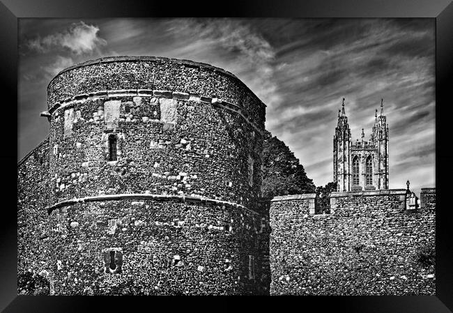 Canterbury Cathedral and City Wall Framed Print by Darren Galpin