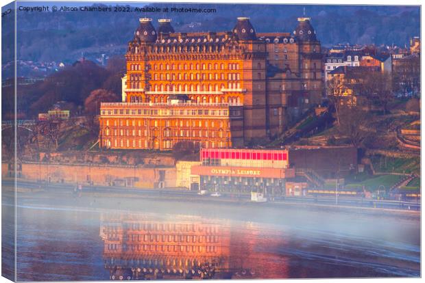 Scarborough Grand Hotel  Canvas Print by Alison Chambers