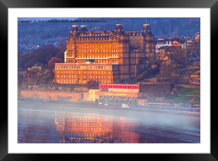 Scarborough Grand Hotel  Framed Mounted Print by Alison Chambers