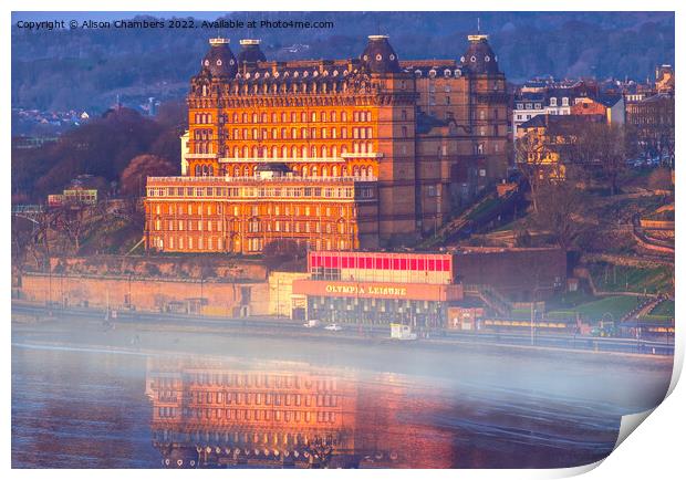 Scarborough Grand Hotel  Print by Alison Chambers