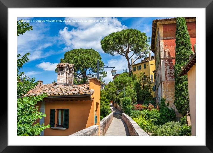 Along the medieval aqueduct in Perugia, Umbria Framed Mounted Print by Angus McComiskey
