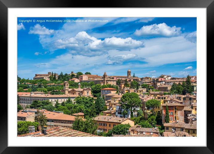 Across the rooftops of Perugia, Umbria Framed Mounted Print by Angus McComiskey
