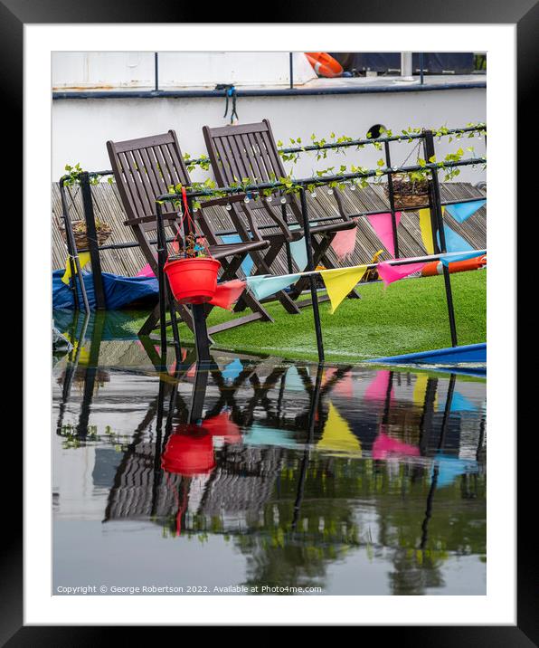 Deck chairs on a sinking Boat Framed Mounted Print by George Robertson