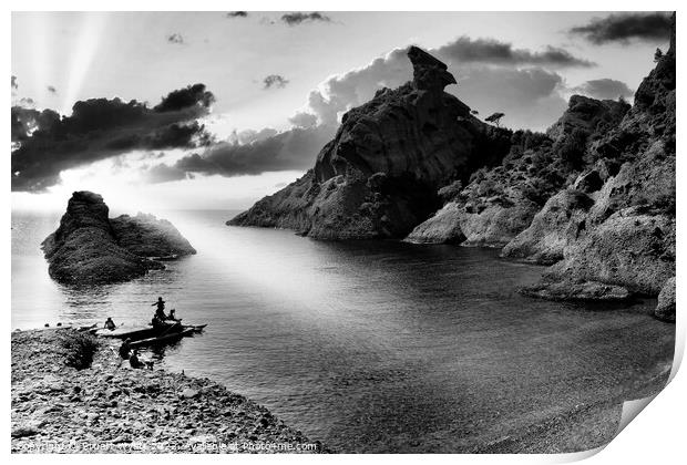 South of France Rocky Inlet Print by Stuart Wyatt