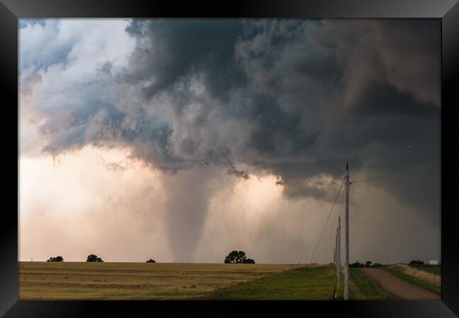Large tornado Stovepipe, Kansas Framed Print by John Finney