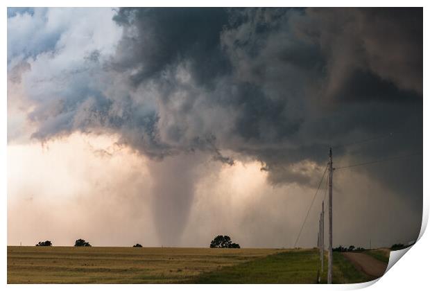 Large tornado Stovepipe, Kansas Print by John Finney