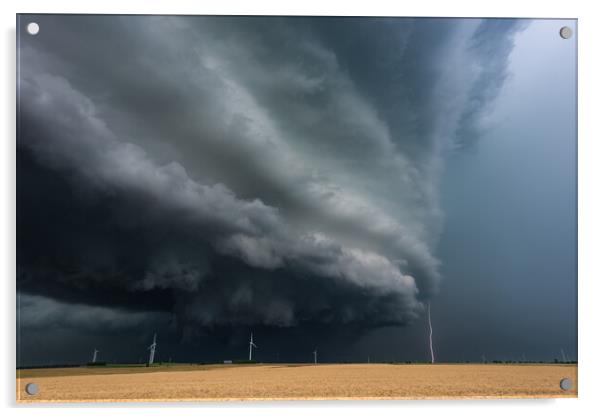 Tornado warned Supercell, Kansas Acrylic by John Finney