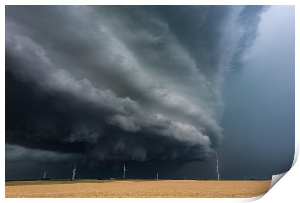 Tornado warned Supercell, Kansas Print by John Finney
