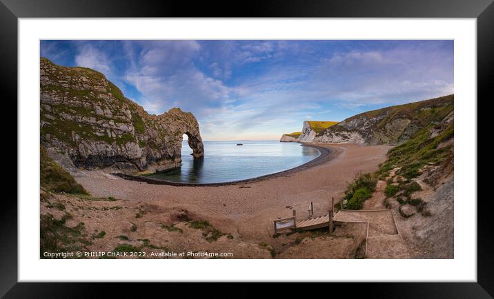 Durdle door on the Dorset coast 741 Framed Mounted Print by PHILIP CHALK