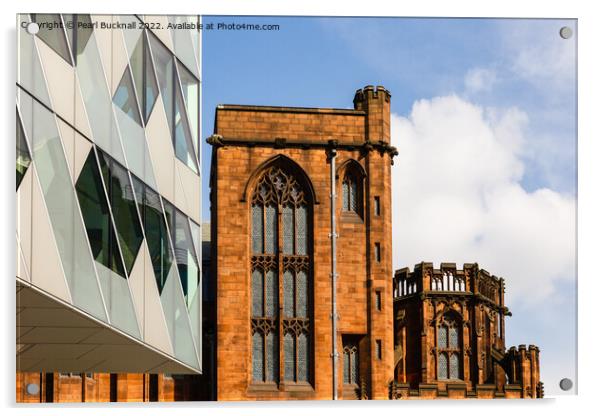 Architecture John Ryland's Library Manchester Acrylic by Pearl Bucknall