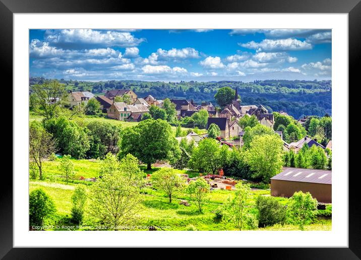 Serene French Village Amidst Lush Greenery Framed Mounted Print by Roger Mechan