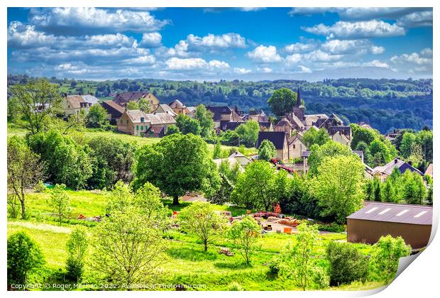 Serene French Village Amidst Lush Greenery Print by Roger Mechan