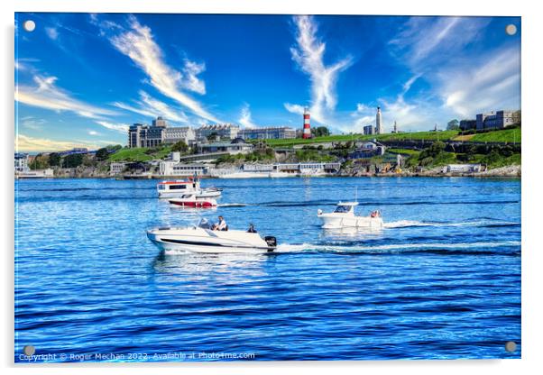 Serenity of Plymouth Sound Acrylic by Roger Mechan