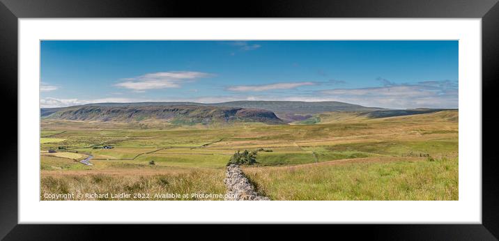 Cronkley Scar and Mickle Fell Panorama Framed Mounted Print by Richard Laidler