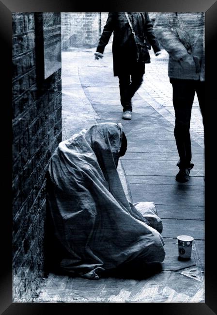 The Forgotten Beggar A Heartbreaking Tale of Pover Framed Print by Luigi Petro