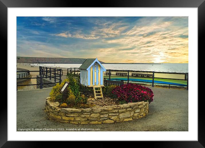 Filey Promenade Watercolour  Framed Mounted Print by Alison Chambers