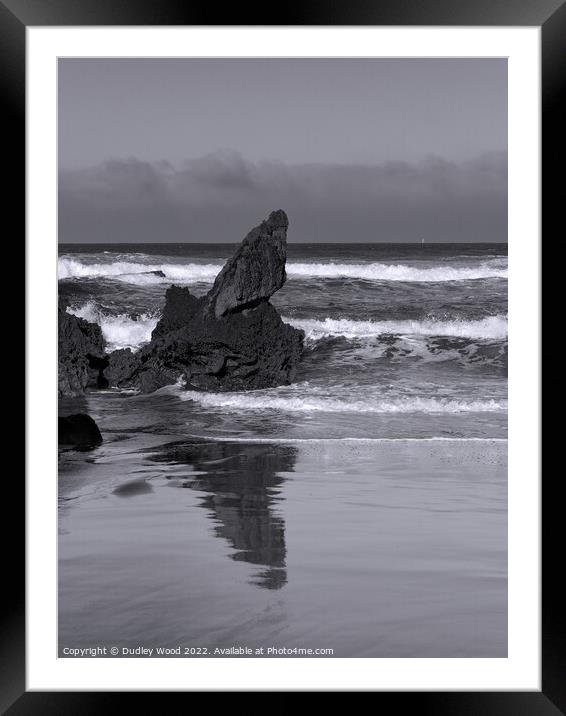Solitude in the Monochromatic Seascape Framed Mounted Print by Dudley Wood