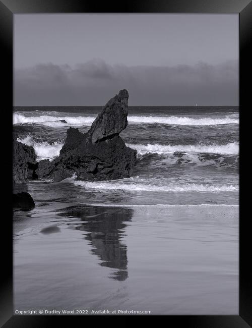 Solitude in the Monochromatic Seascape Framed Print by Dudley Wood