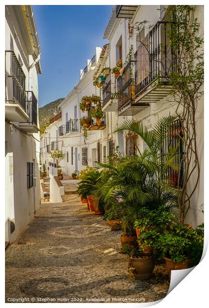 Serene Oasis in Frigiliana Print by Stephen Hollin