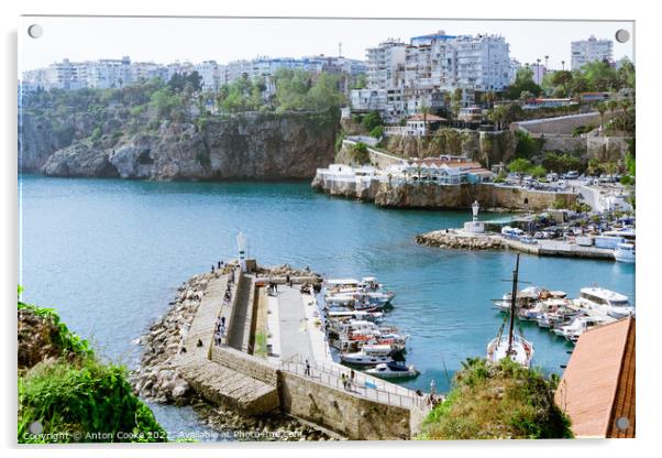 Antalya Turkey Marina Old Town Acrylic by Anton Cooke