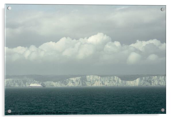 White cliffs of Dover in mist Acrylic by Sally Wallis