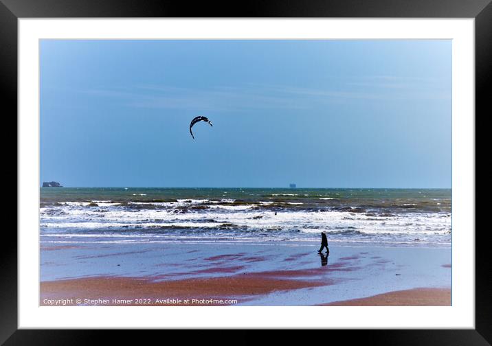 Blustery Day at the Beach Framed Mounted Print by Stephen Hamer