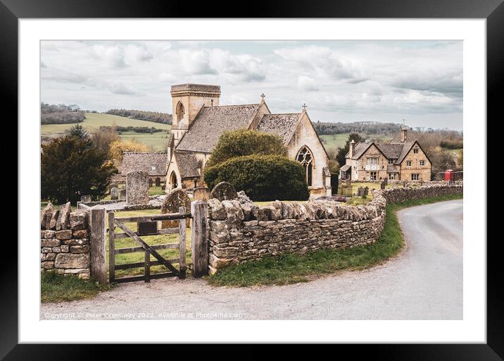The Quintessential English Village Of Snowshill In The Cotswolds Framed Mounted Print by Peter Greenway