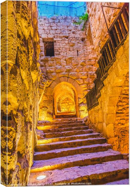 Qalat ar-Rabid Ancient Arabic Fortress Castle Ajlun Jordan Canvas Print by William Perry