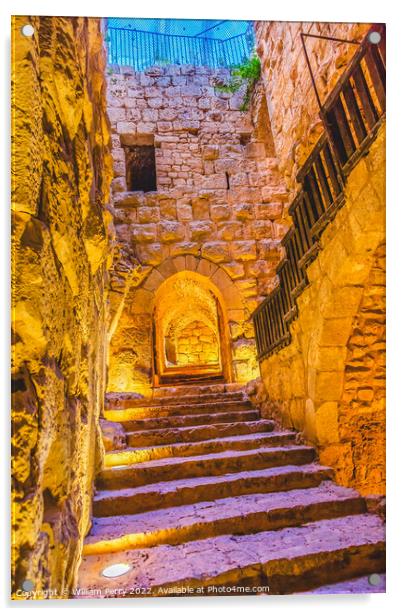 Qalat ar-Rabid Ancient Arabic Fortress Castle Ajlun Jordan Acrylic by William Perry