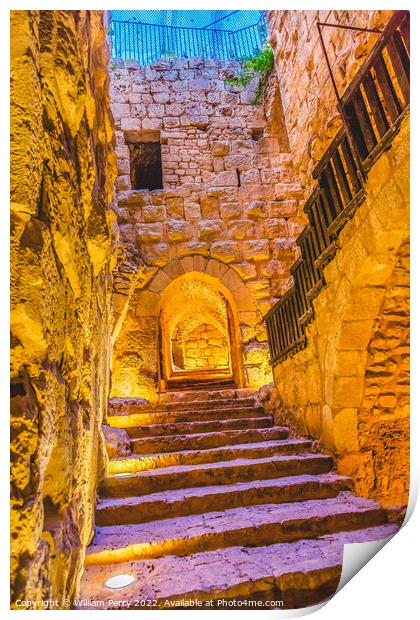 Qalat ar-Rabid Ancient Arabic Fortress Castle Ajlun Jordan Print by William Perry