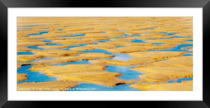 Blue Pools In The Sand Abstract Framed Mounted Print by Craig Yates