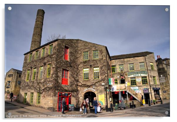 Hebden Bridge Mill  Acrylic by Rob Hawkins